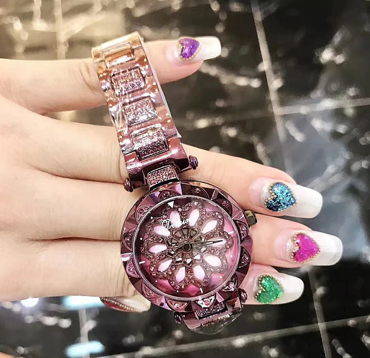 Timini Women's Elegant Stainless Steel Diamond Watch