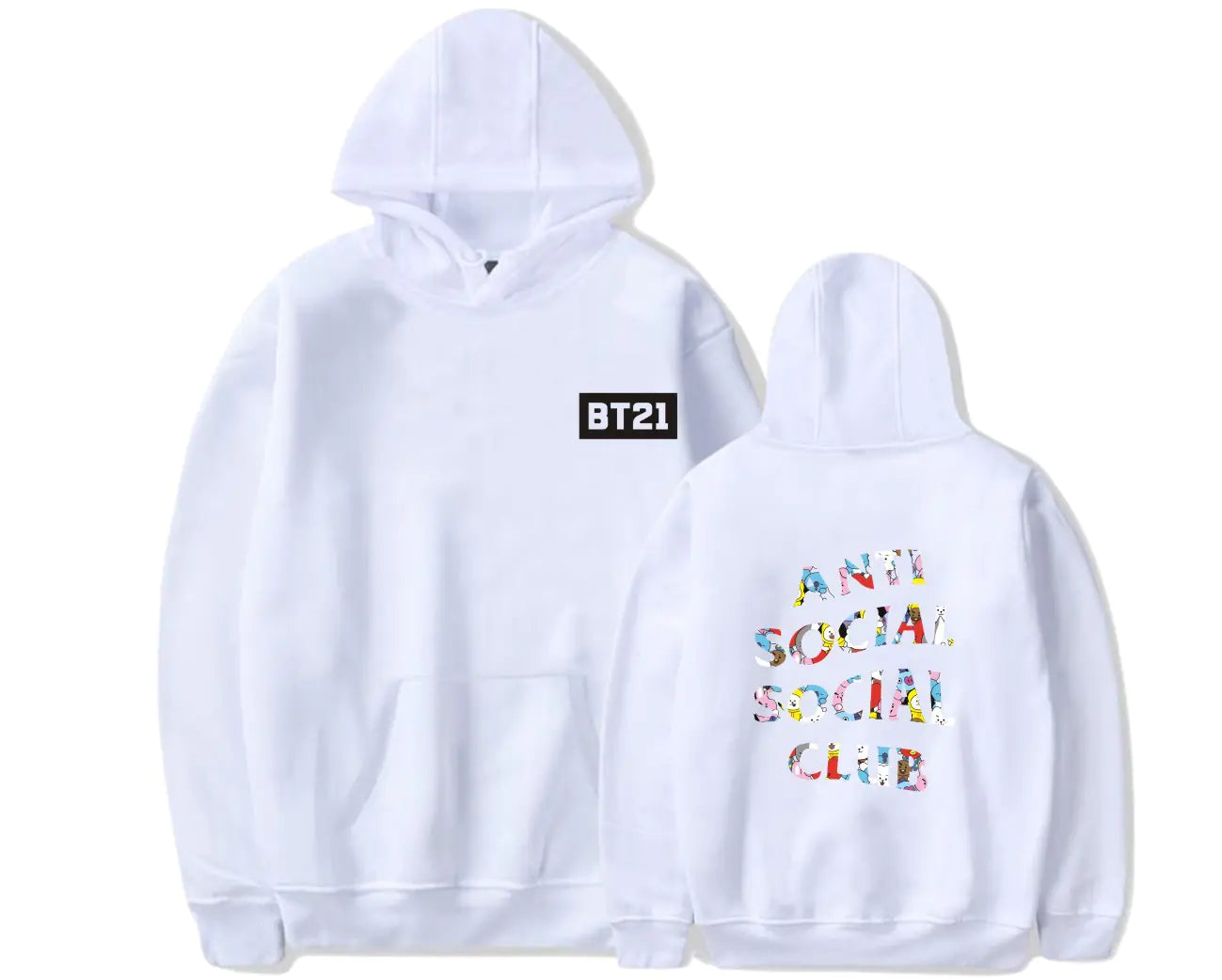 BTS Cartoon Style Hoodie and Merchandise Hoodie